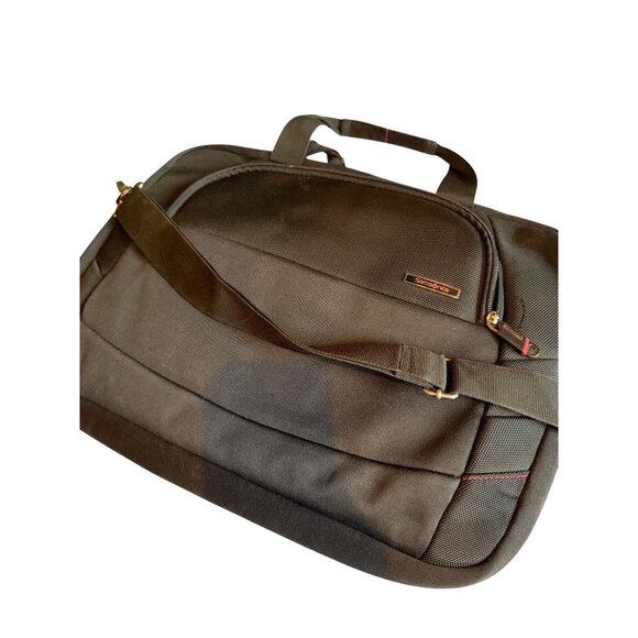 Samsonite Black Laptop Bag With Adjustable Strap & Multiple Compartments Ideal F - Picture 5 of 14